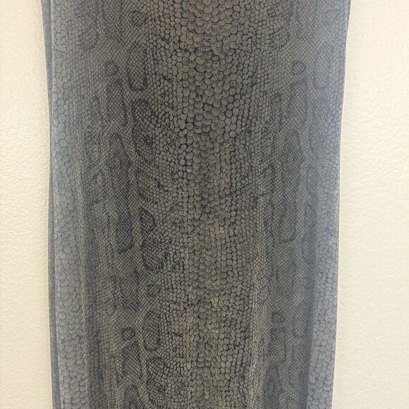 Vintage Carole Little Slinky Stretch Snake Print Sleeveless Maxi Dress Black S - Picture 5 of 13